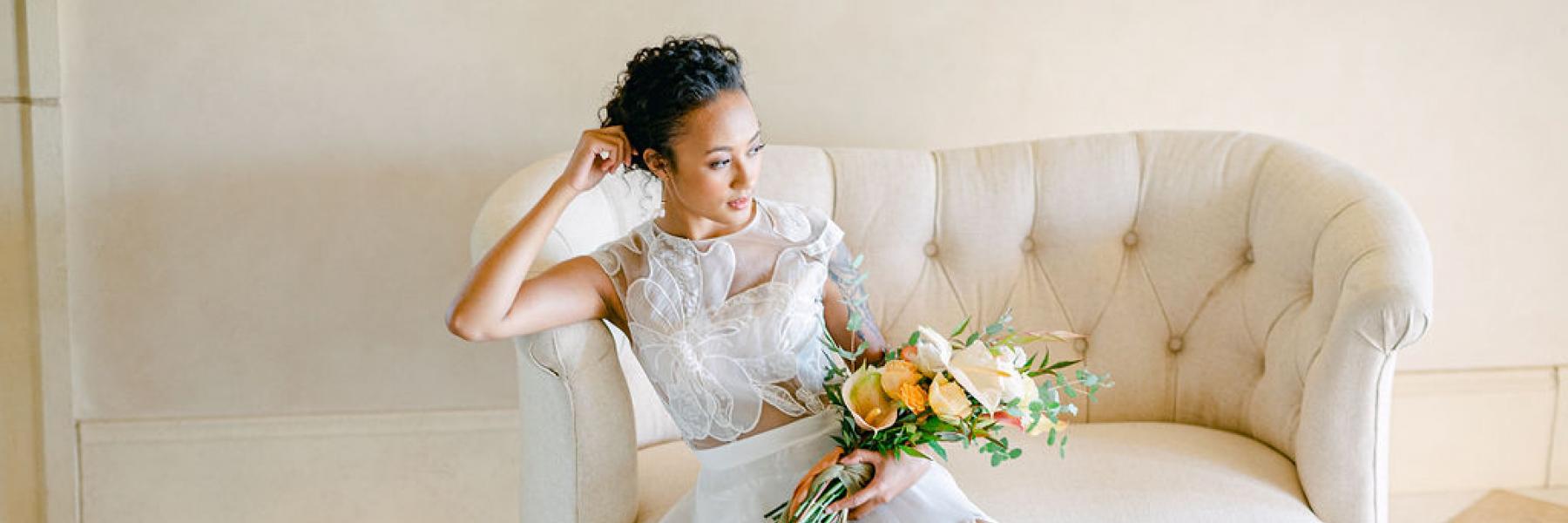 bride with bouquet