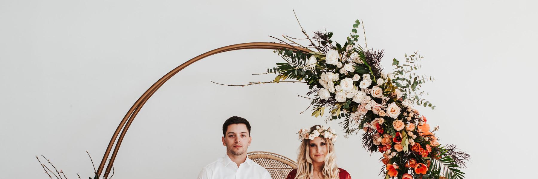 hoop arbor flower installation