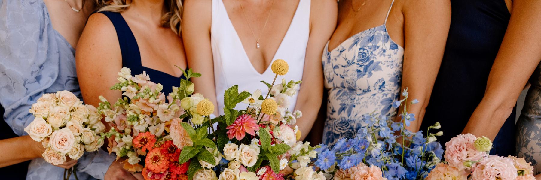 wildflower inspired single varietal bridesmaid bouquets 