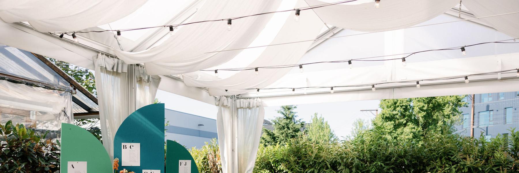 clusters of flowers on a custom seating chart