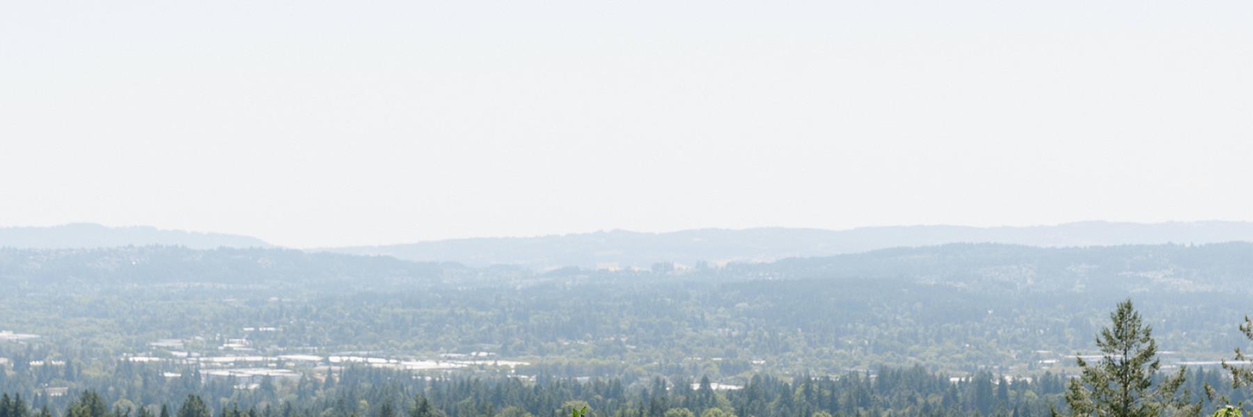 ceremony florals on the patio at Amaterra Winery