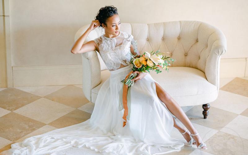 bride with bouquet