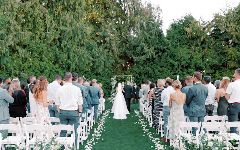 ceremony aisle in The Orchard at Langdon Farms