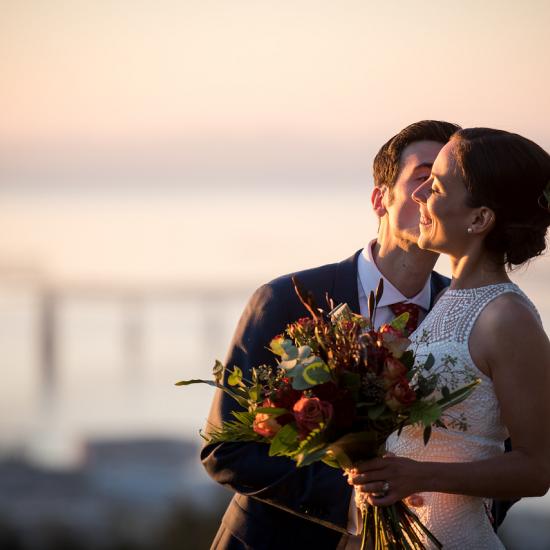 Hand Tie Bridal Bouquet and a Dreamy Sunset