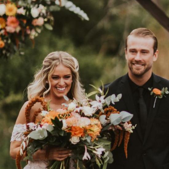 Ceremony Exit arbor, bespoke bouquet, floral bout