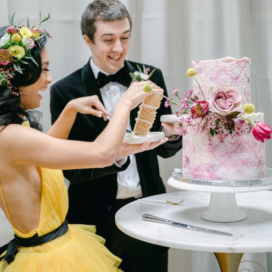 wire crown with cluster, bout, cake flowers