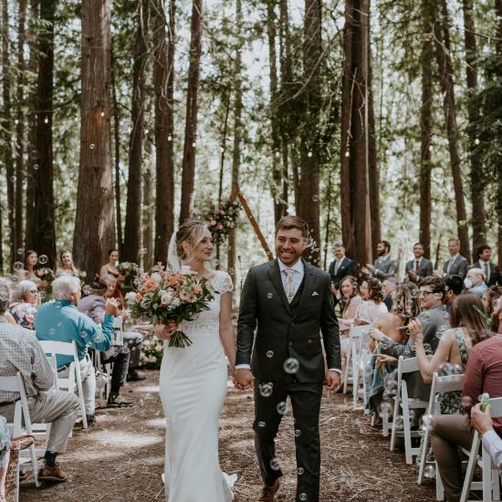 couple walking down the aisle