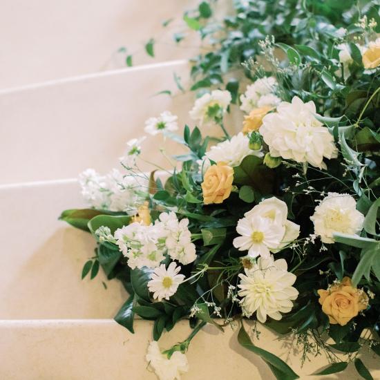 cluster of flowers and foliage