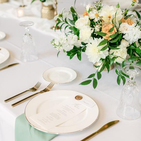 Dining table with flowers