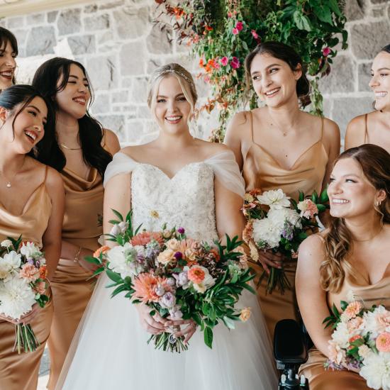 bride and bridesmaids