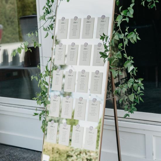 greenery on seating chart