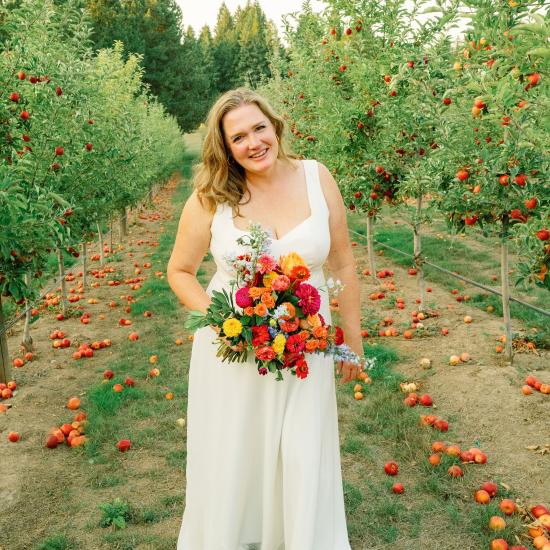 bride with bouquet