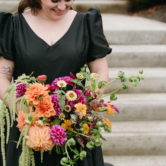 bride with bouquet