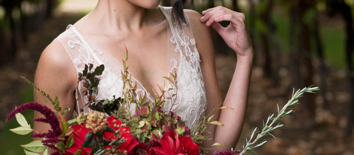 Emma with red bouquet